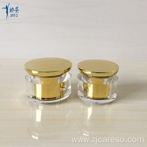 Gold Round Acrylic Capsule Jars with UV Lid